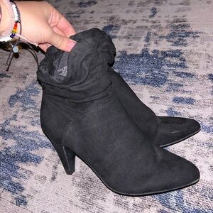 Black mini heeled booties size 7.5